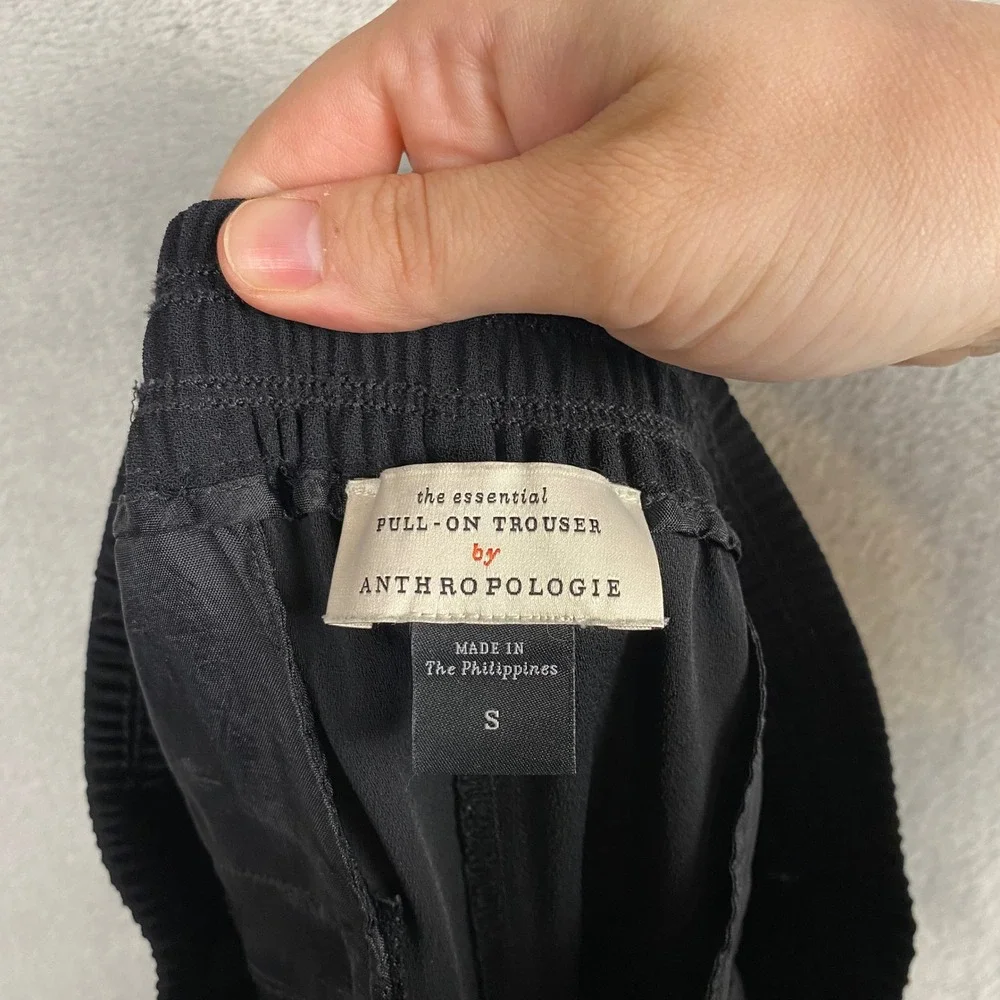 Anthropologie The Essential Pull On Trouser Black Elastic Waist Pant Size 4 - Picture 3 of 8